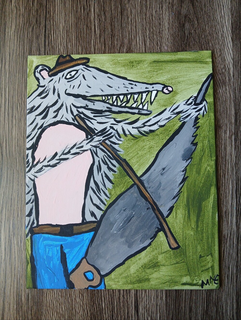 Possum Playing Saw Painting